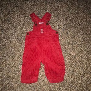Baby 6-9 Months Santa Clause Red Overalls